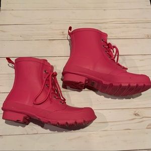 Womens Ralph Lauren Mikenna Short Pink Rain Boots